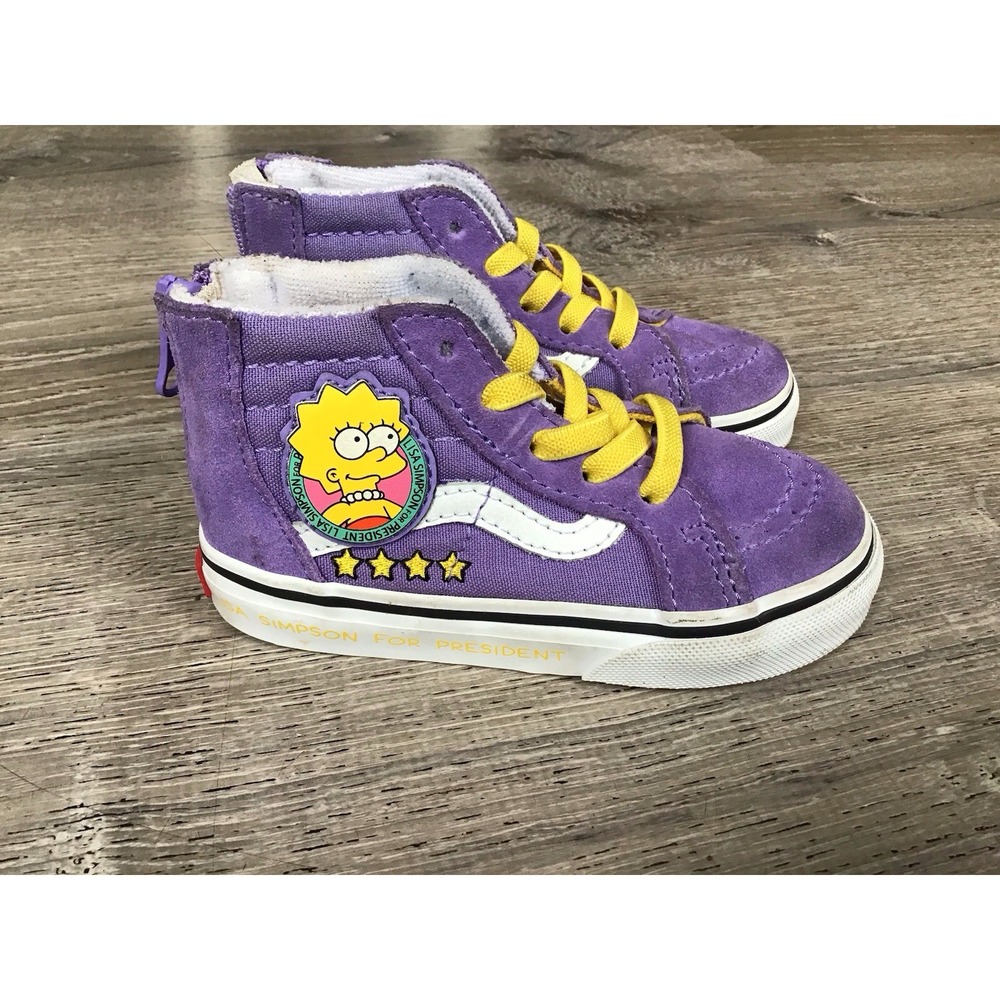 Vans The Simpsons Toddler Size 6.5 Lisa For President Sk8Hi Sneaker Shoes